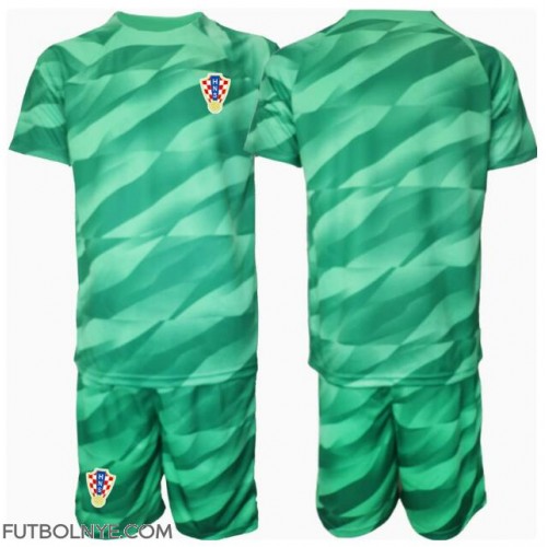 Camiseta Croacia Portero Visitante Equipación para niños Eurocopa 2024 manga corta (+ pantalones cortos)